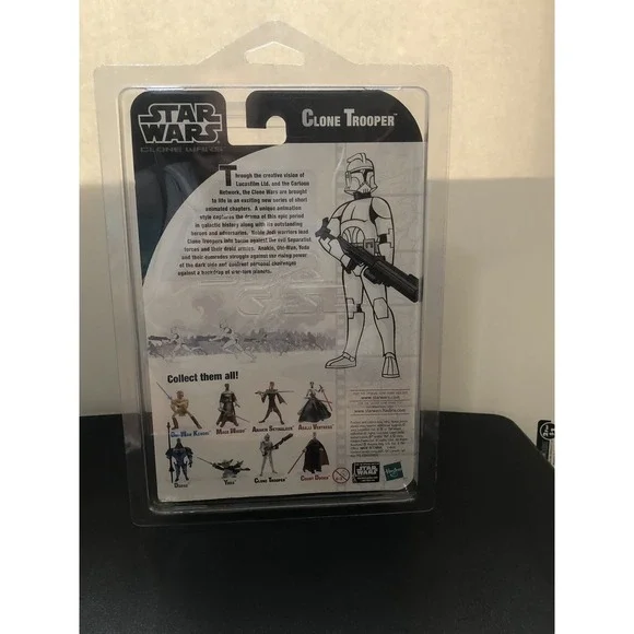 3 Star Wars Clone Wars Hasbro Sealed Figure Set Anakin Obi-Wan Clone Trooper HTF